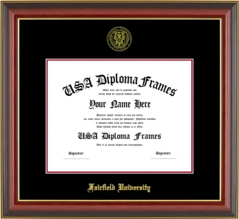 Fairfield Diploma Frame – Cherry Gold Trim – Black Mat