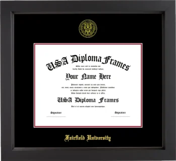 Fairfield Diploma Frame – Black Matte – Black/Crimson Mat