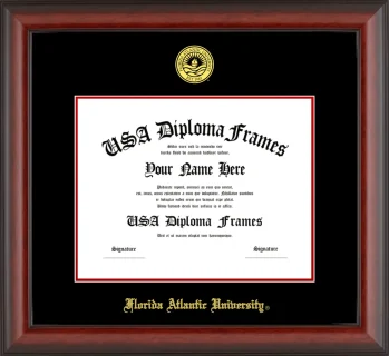 FAU Diploma Frame – Cherry Matte – Black/Red Mat
