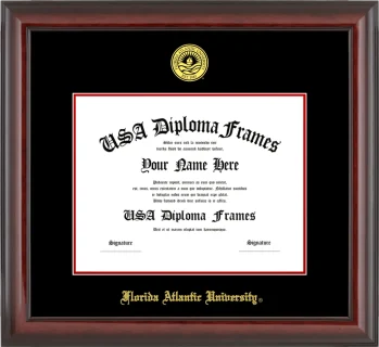 FAU Diploma Frame – Cherry Glossy – Black/Red Mat