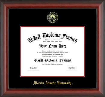 FAU Diploma Frame – Cherry Matte – Black/Red Mat