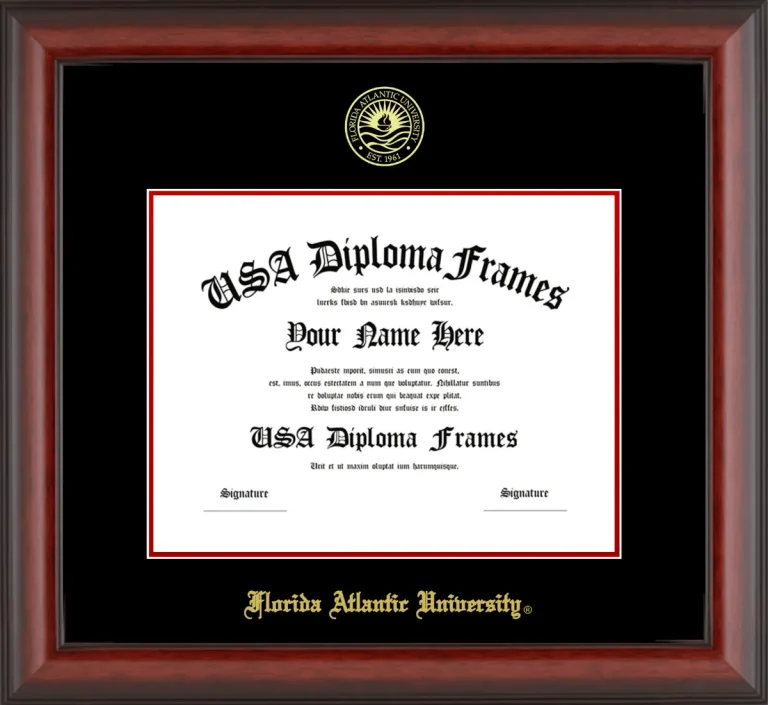 FAU Diploma Frame – Cherry Matte – Black/Red Mat