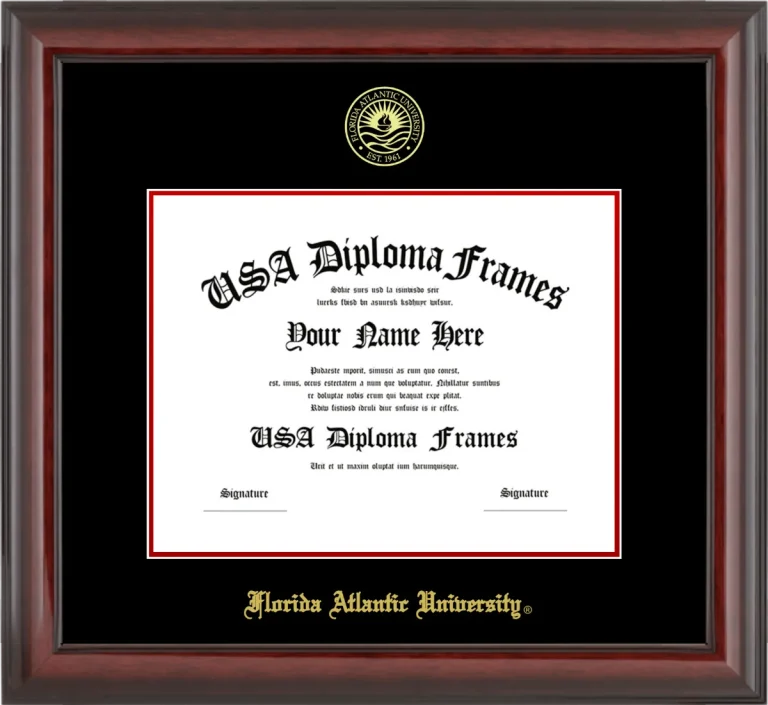 FAU Diploma Frame – Cherry Glossy – Black/Red Mat