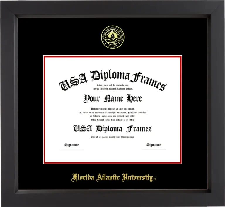 FAU Diploma Frame – Black Matte – Black/Red Mat