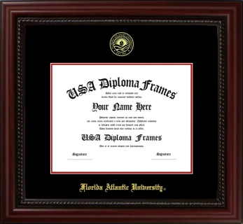 FAU Diploma Frame – Cherry Rope – Black/Red Mat