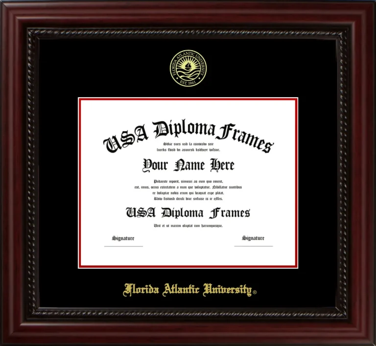 FAU Diploma Frame – Cherry Rope – Black/Red Mat