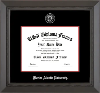 FAU Diploma Frame – Black Rope – Black/Red Mat