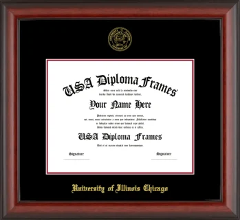 UIC Diploma Frame – Cherry Matte – Black/Crimson Mat