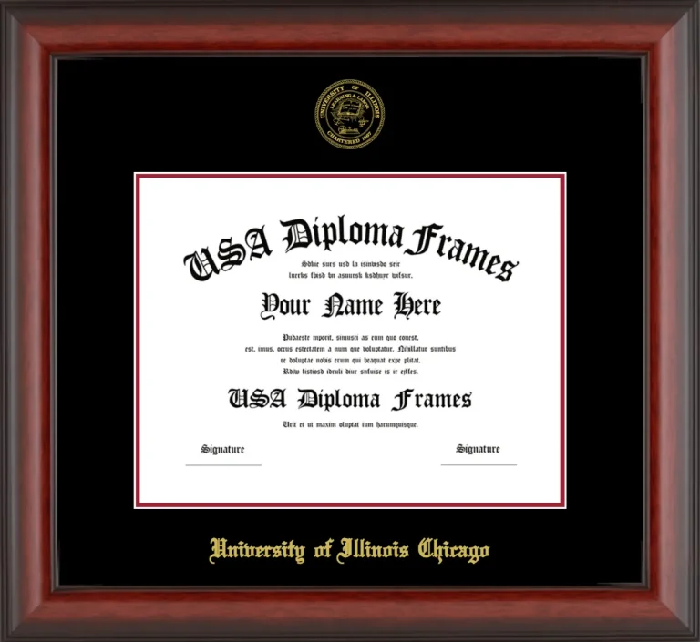 UIC Diploma Frame – Cherry Matte – Black/Crimson Mat