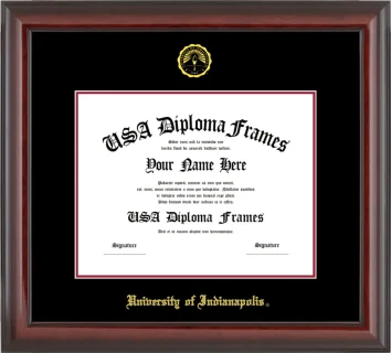 UIndy Diploma Frame – Cherry Glossy – Black/Crimson Mat