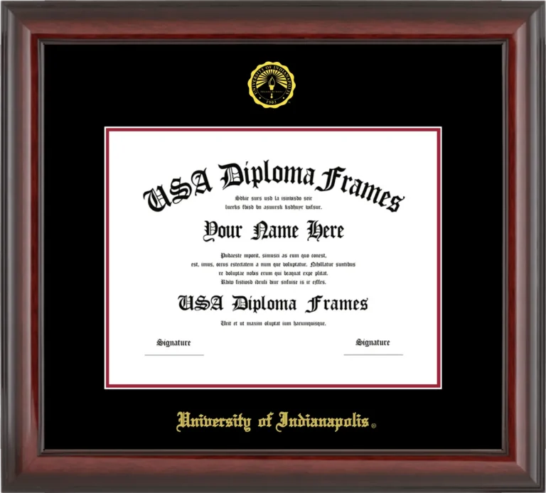 UIndy Diploma Frame – Cherry Glossy – Black/Crimson Mat