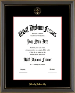 Liberty Masters Frame – Black Gold Trim – Black/Red Mat