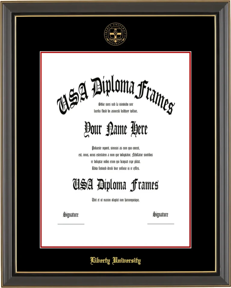Liberty Masters Frame – Black Gold Trim – Black/Red Mat
