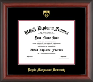 LMU Diploma Frame – Cherry Matte – Black/Crimson Mat