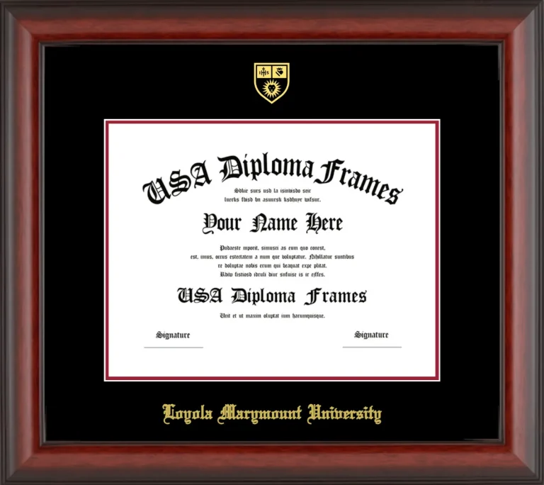 LMU Diploma Frame – Cherry Matte – Black/Crimson Mat