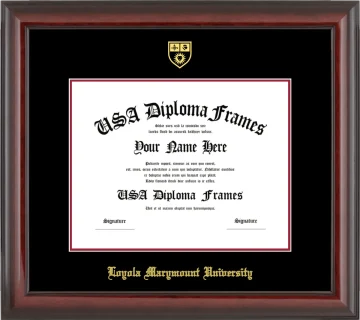 LMU Diploma Frame – Cherry Glossy – Black/Crimson Mat