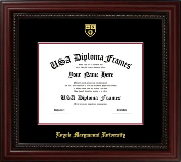 LMU Diploma Frame – Cherry Rope – Black/Crimson Mat