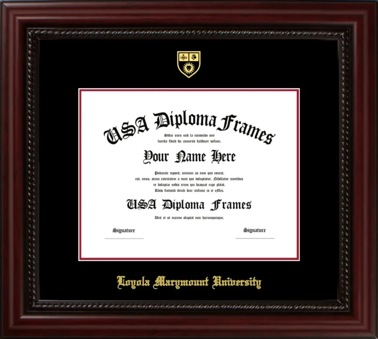 LMU Diploma Frame – Cherry Rope – Black/Crimson Mat