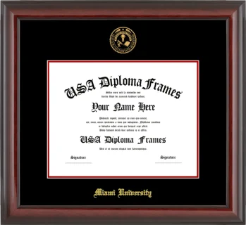MUO Diploma Frame – Cherry Glossy – Black/Red Mat