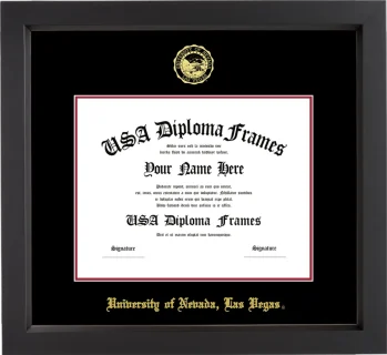 UNLV Diploma Frame – Black Matte – Black/Crimson Mat