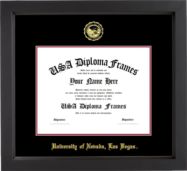 UNLV Diploma Frame – Black Matte – Black/Crimson Mat