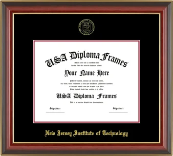 NJIT Bachelors Frame – Cherry Gold Trim – Black/Crimson Mat