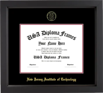 NJIT Bachelors Frame – Black Matte – Black/Crimson Mat
