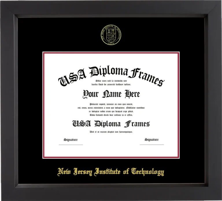 NJIT Bachelors Frame – Black Matte – Black/Crimson Mat