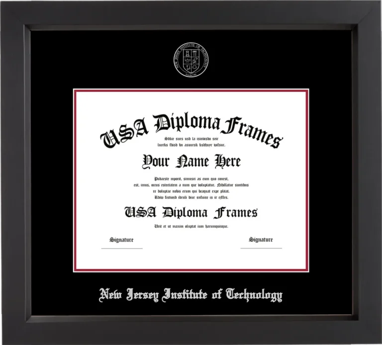NJIT Bachelors Frame – Black Matte – Black/Crimson Mat