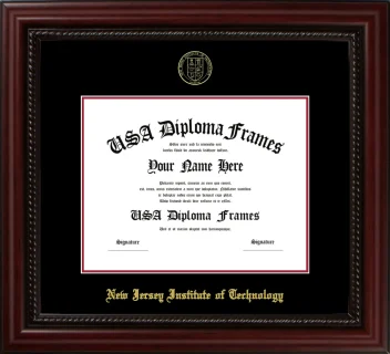 NJIT Bachelors Frame – Cherry Rope – Black/Crimson Mat