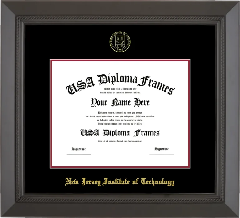 NJIT Bachelors Frame – Black Rope – Black/Crimson Mat