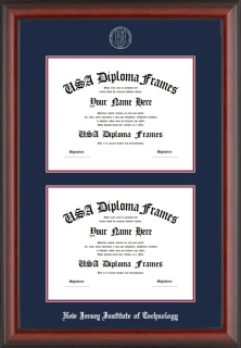 NJIT Double Bachelors Frame – Cherry Matte – Navy Mat