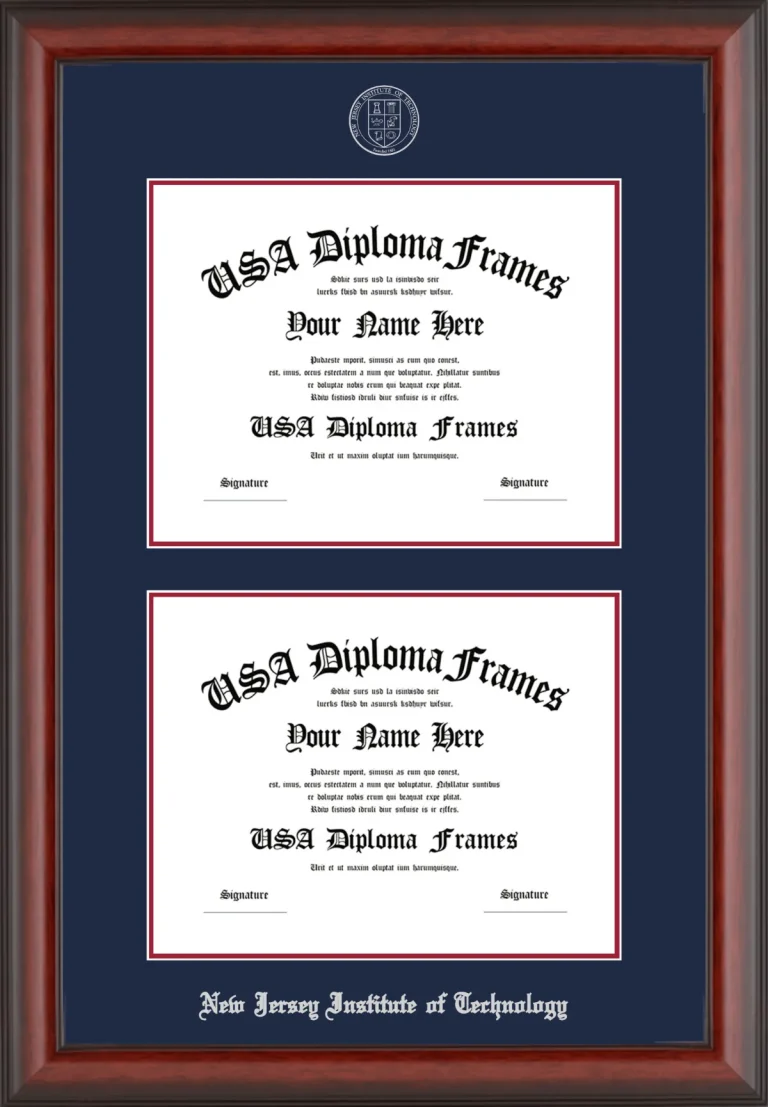 NJIT Double Bachelors Frame – Cherry Matte – Navy Mat