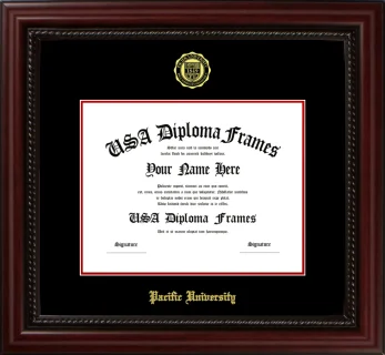 PUO Diploma Frame – Cherry Rope – Black/Red Mat