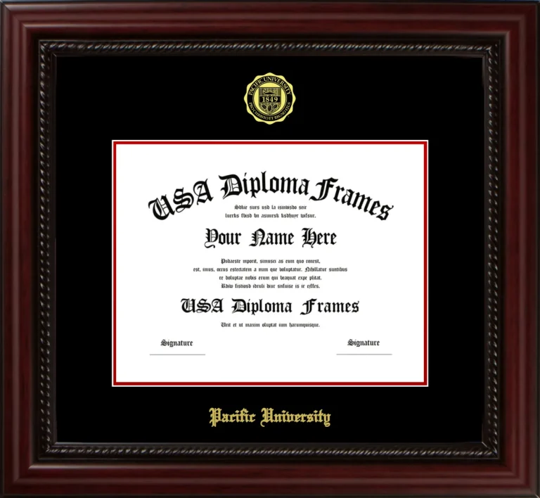 PUO Diploma Frame – Cherry Rope – Black/Red Mat