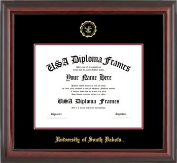 USD Diploma Frame – Cherry Glossy – Black/Crimson Mat