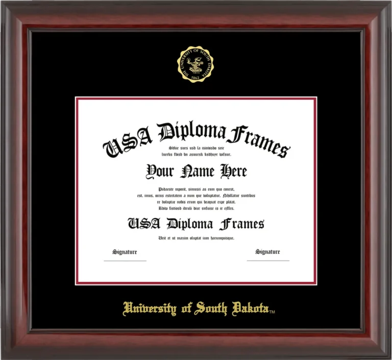 USD Diploma Frame – Cherry Glossy – Black/Crimson Mat