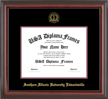 SIUE Diploma Frame – Cherry Glossy – Black/Crimson Mat