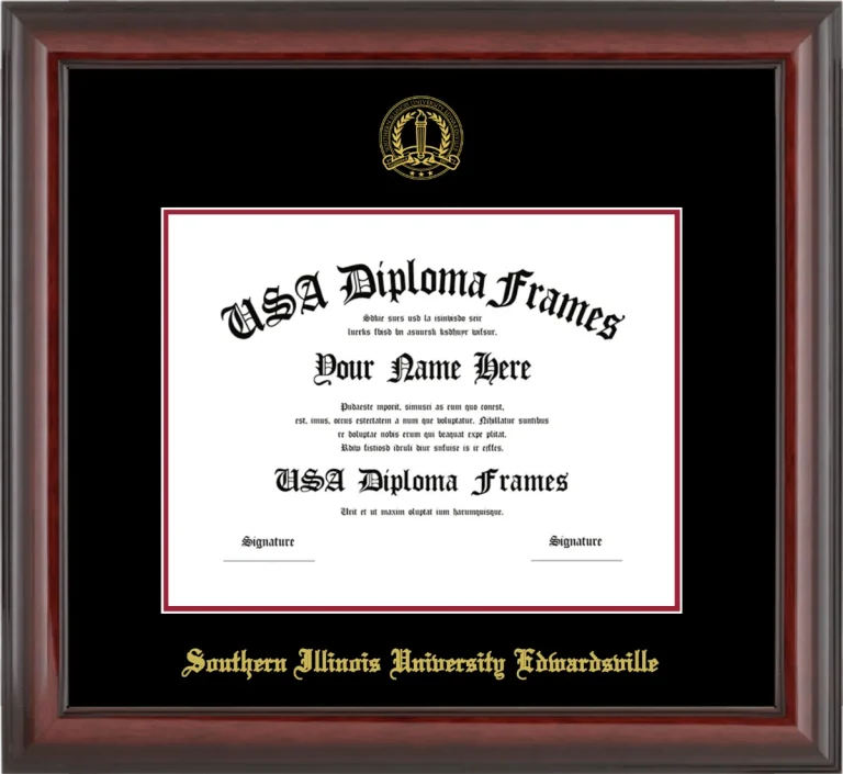 SIUE Diploma Frame – Cherry Glossy – Black/Crimson Mat