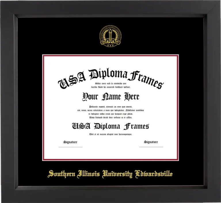 SIUE Diploma Frame – Black Matte – Black/Crimson Mat