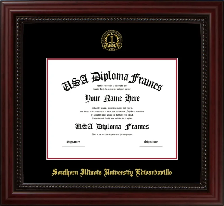 SIUE Diploma Frame – Cherry Rope – Black/Crimson Mat