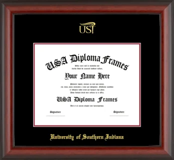 USI Diploma Frame – Cherry Matte – Black/Crimson Mat