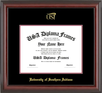 USI Diploma Frame – Cherry Glossy – Black/Crimson Mat