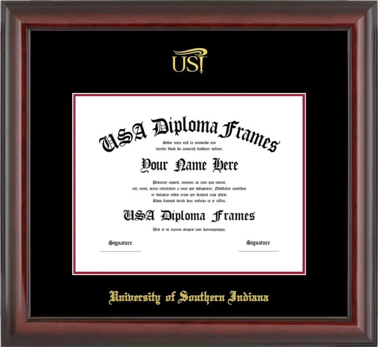 USI Diploma Frame – Cherry Glossy – Black/Crimson Mat