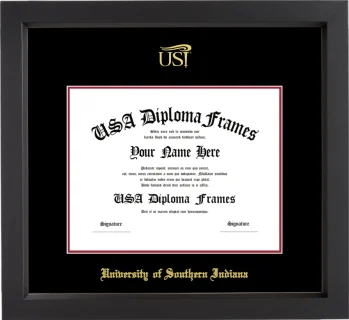 USI Diploma Frame – Black Matte – Black/Crimson Mat