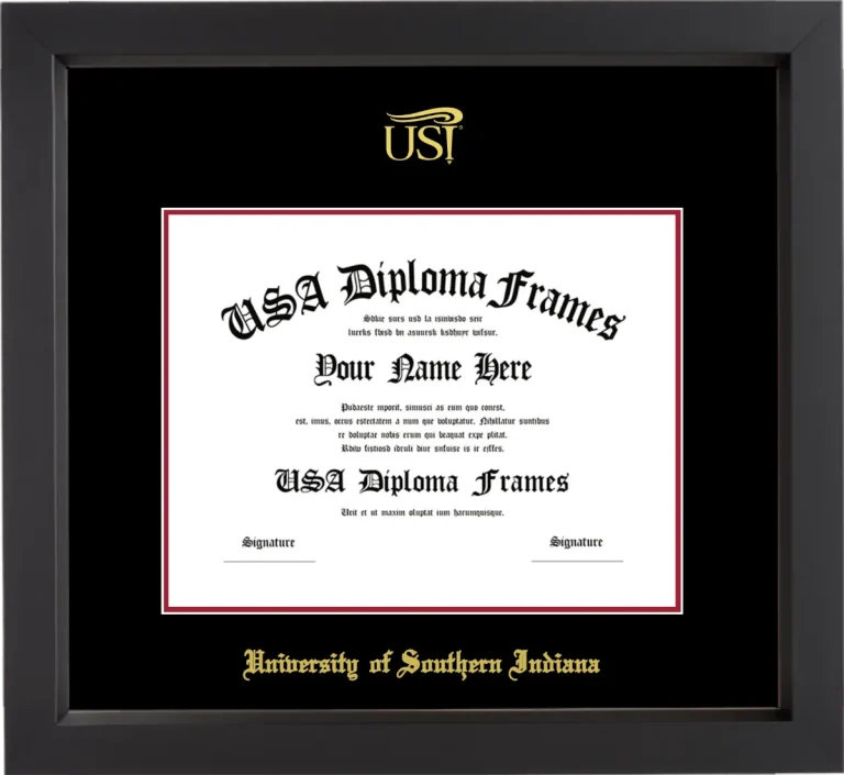 USI Diploma Frame – Black Matte – Black/Crimson Mat