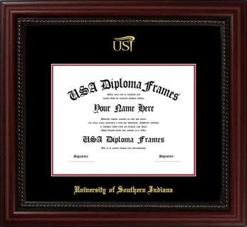 USI Diploma Frame – Cherry Rope – Black/Crimson Mat