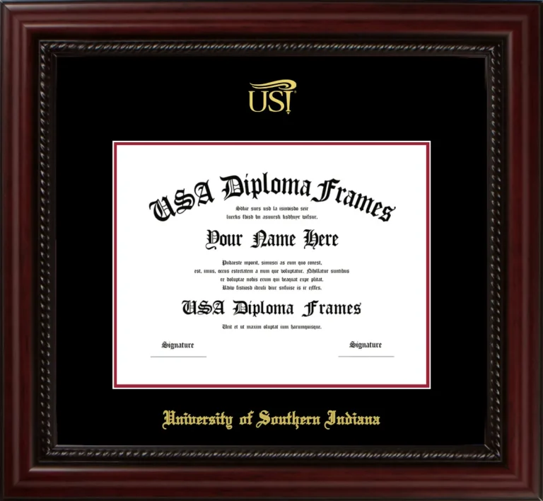 USI Diploma Frame – Cherry Rope – Black/Crimson Mat