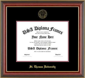 STU Bachelors Frame – Cherry Gold Trim – Black/Crimson Mat