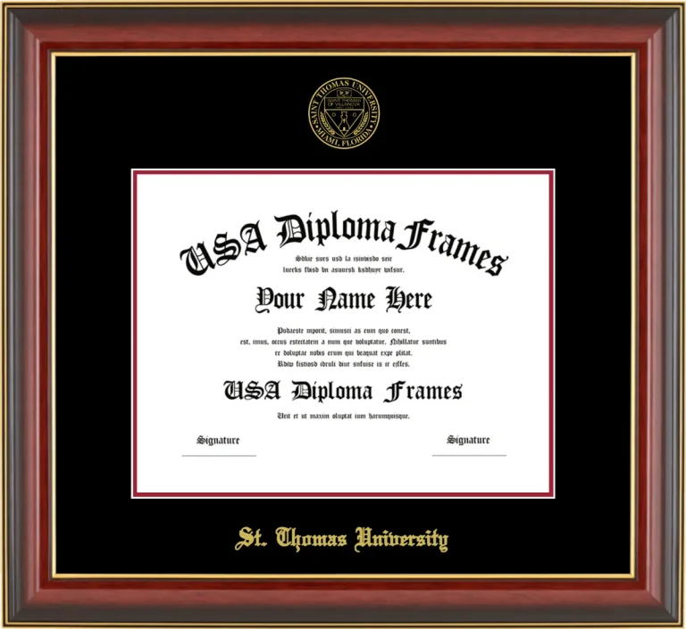 STU Bachelors Frame – Cherry Gold Trim – Black/Crimson Mat